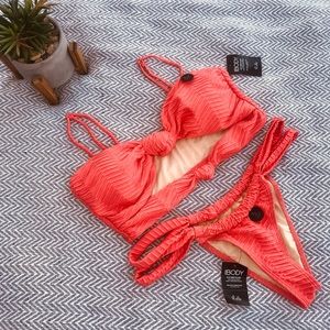 2PC Bikini 👙Cotton on body Size:topM/Bottoms S Burnt Orange with texture design